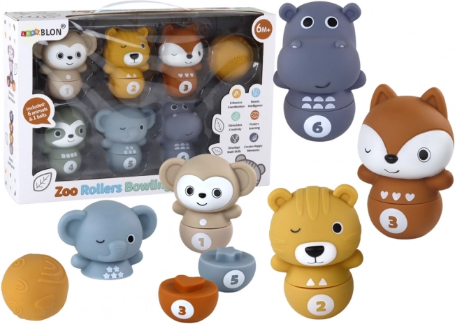 Bowling mit Tieren für Kleinkinder – interaktiver Spaß mit Ball