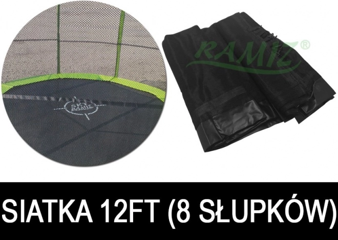 Schutznetz für Trampolin SkyRamiz schwarz 366cm 8 Tunnel für Stangen