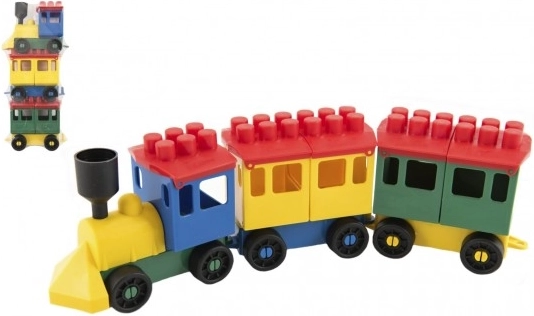 Klemmbaustein-Set LORI Zug mit 2 Waggons, Kunststoff