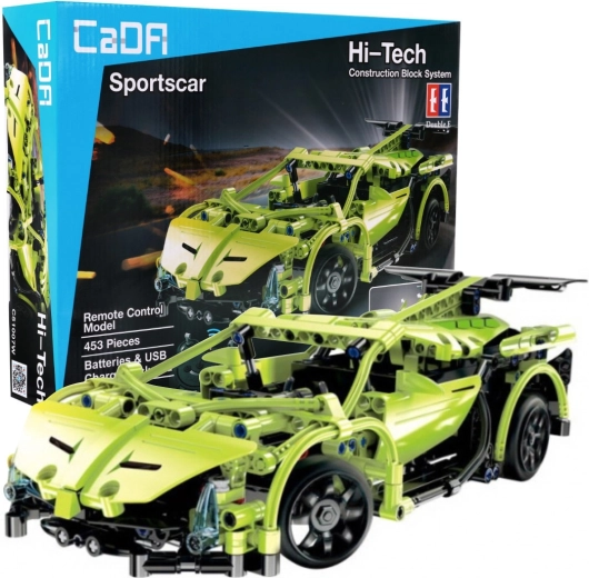 CaDA ferngesteuertes grünes Sportauto aus Bausteinen