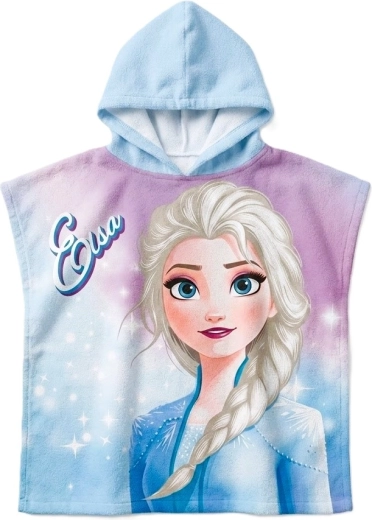 Schnelltrocknender Kinderponcho mit Kapuze Frozen – Die Eiskönigin