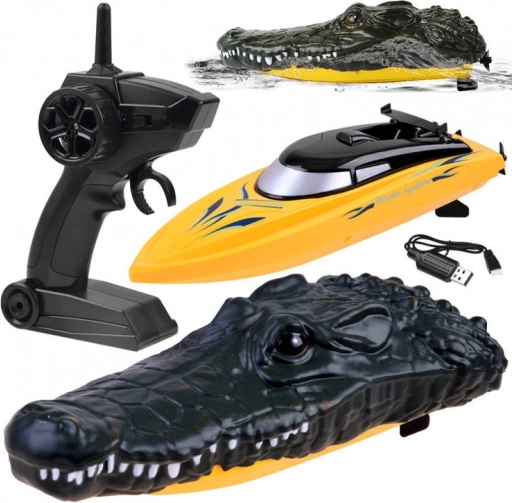 RC-Boot 2-in-1 mit Abdeckung als Krokodilkopf, ferngesteuert – Krokodil