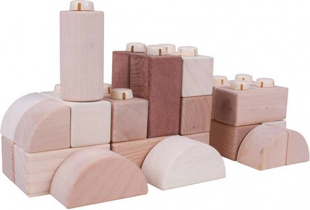 Holz-Verbindungsbausteine natur, 100 Stück im Box