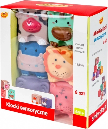 Weiche sensorische Bausteine für Kinder – Set mit 6 Stück