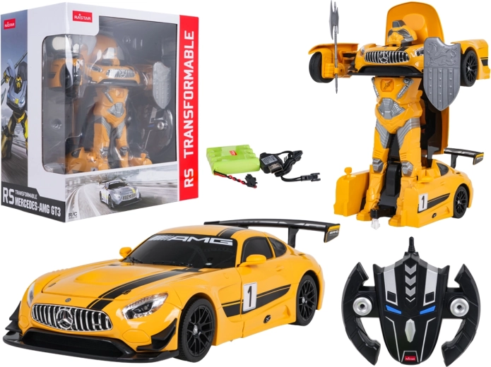 Ferngesteuertes Auto und Roboter 2-in-1 Mercedes-AMG GT3 RASTAR, gelb