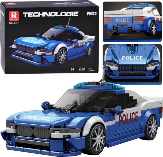 Konstruktionsbausatz Sportpolizeiauto mit 313 Teilen