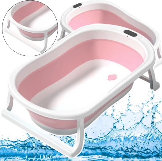 Faltbare Babybadewanne mit rutschfesten Füßen – rosa