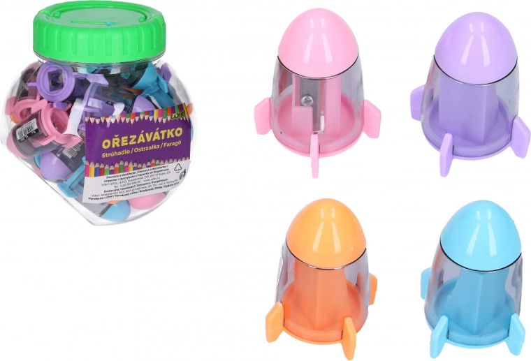 Spitzer mit Auffangbehälter und Radiergummi – Raumschiff