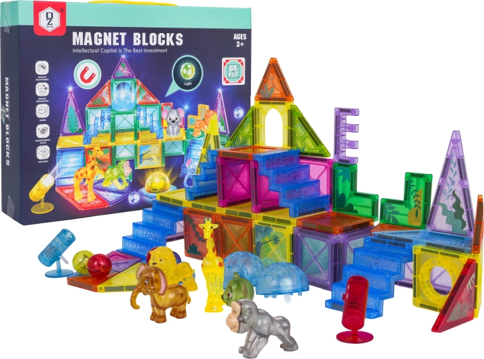 Magnetisches Konstruktionsset 3D ZOO, 64 Teile