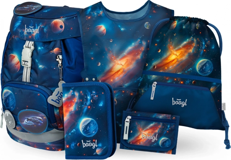 Set aus Schulzubehör Weltraum