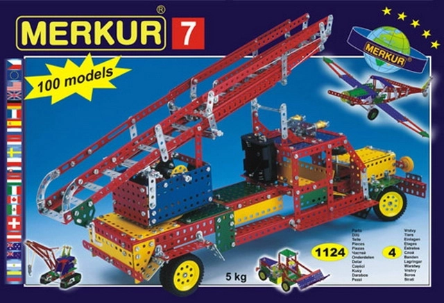 Baukasten MERKUR 7 – 100 Modelle, 1124 Teile