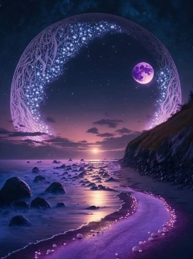 Diamantmalerei Amethystglanz 30 × 40 cm