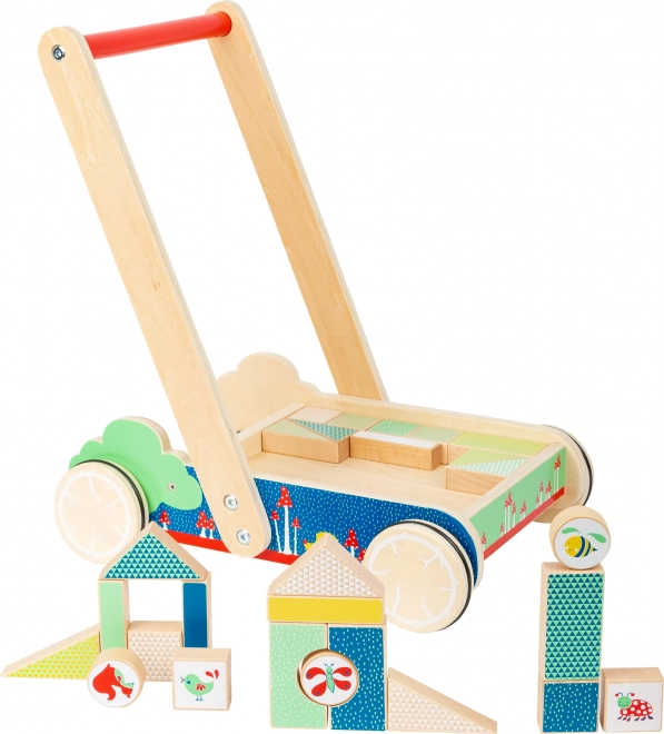 Holz-Lauflernwagen mit Bausteinen SMALL FOOT Move it!