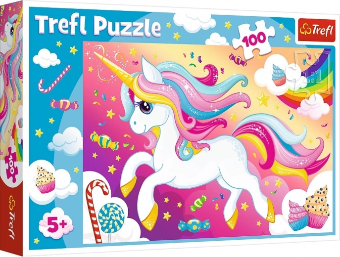 Puzzle 100 Teile Schöner Einhorn Trefl
