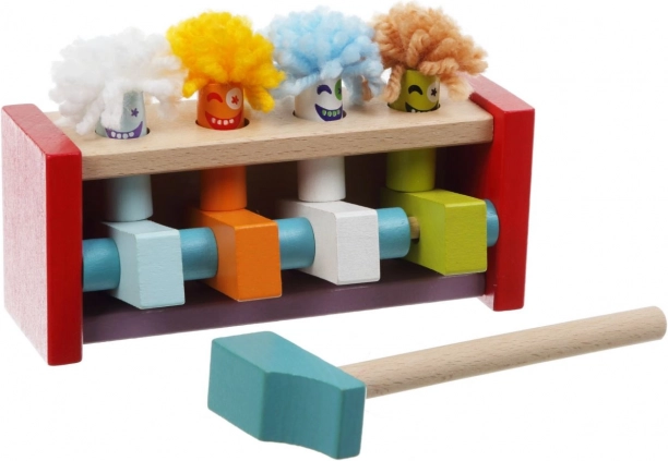 CUBIKA Klopfbank mit herausspringenden Clowns