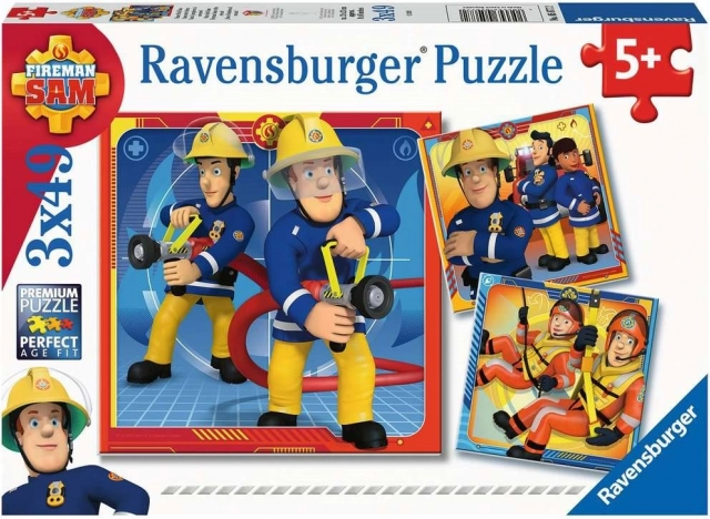 Ravensburger Puzzle Feuerwehrmann Sam bei der Rettung 3x49 Teile