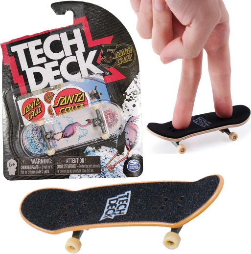 Tech Deck Fingerboard SANTA CRUZ Pink Flamingo + Aufkleber