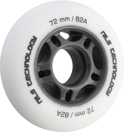 Matte Inliner-Rollen NILS Extreme 72 mm 82A, weiß, Set 4 Stk.