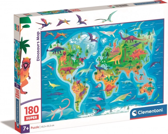 Clementoni Puzzle Dinosaurier-Karte 180 Teile