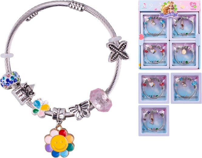 Kinderarmband mit Medaillon – Herzchen, Meerjungfrau, Sonnenschein, Wölkchen