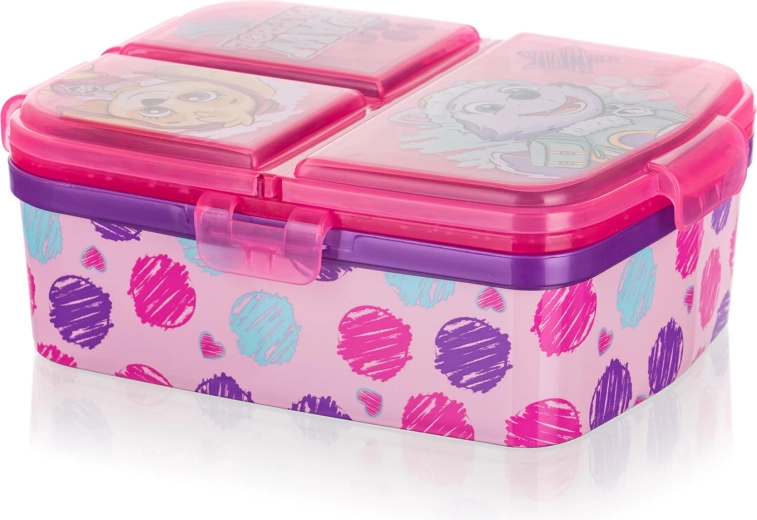 Kinder-Brotzeitbox PATROLA GIRL, unterteilt, rosa, 17,5 × 13 cm