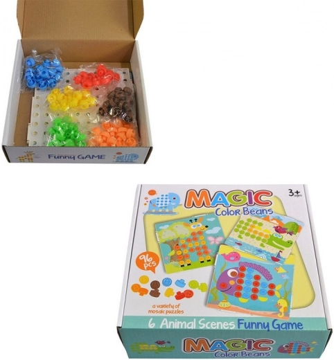 Mosaik mit farbigen Vorlagen, 96 Teile