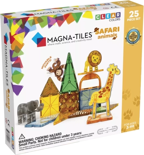 Magna-Tiles Safari-Tiere magnetisches Bauset, 25 Teile