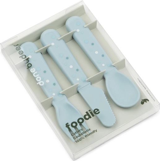 Done by Deer Kinderbesteck-Set Foodie Happy dots blau