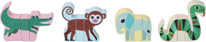 Holzmagnetpuzzle Tiere Jungle