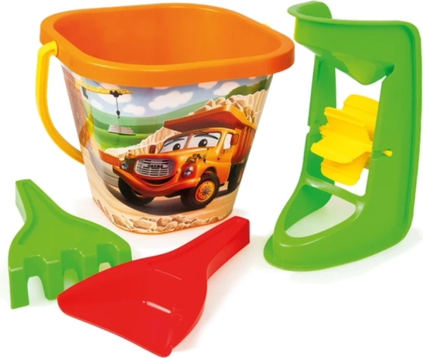 Dino Tatra Sandspielset mit Eimer und Sandmühle, 4 Teile