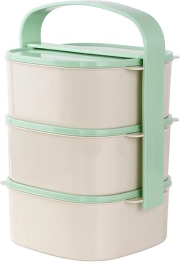 Plastischer Speisenträger 3×1 l, Deckelfarben gemischt