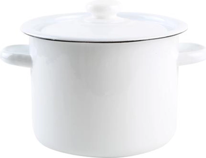 Emaille-Topf mit Deckel 4,5 l – weiß