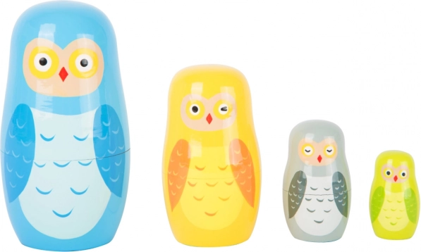 Matrjoschka Eulenfamilie small foot – hölzerne Steck-Eulchen