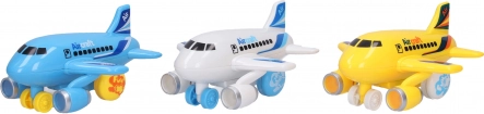 Plastikflugzeug mit Rückziehmotor mit Licht- und Soundeffekten 14 cm