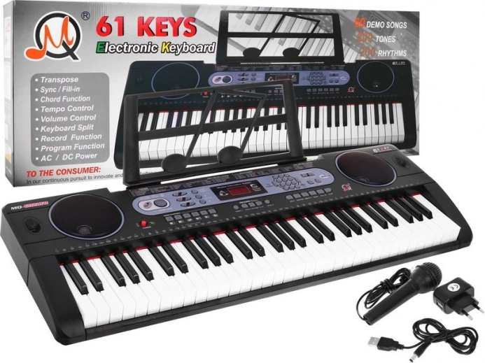 Multifunktionales Keyboard für Kinder 5+ mit Notenständer und Mikrofon