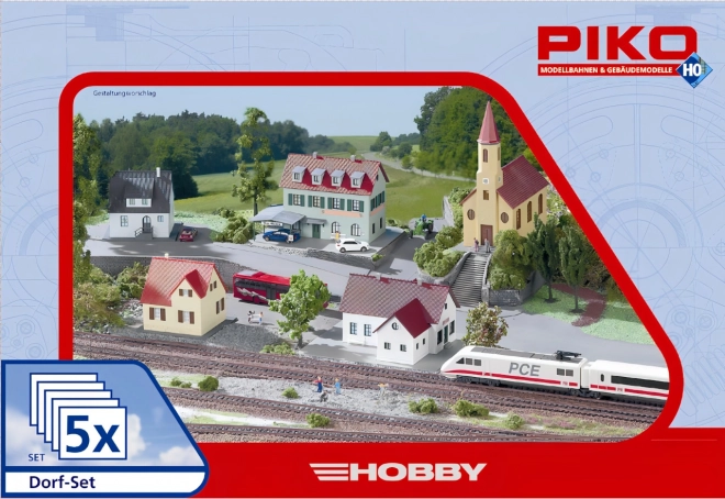Piko Hobby Bausatz Dorf, 5 Teile