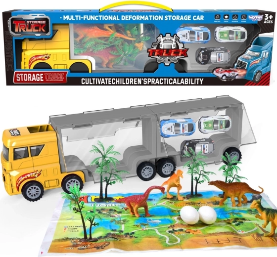 Woopie Autotransporter 2-in-1 mit Dinosauriern und Spielfiguren