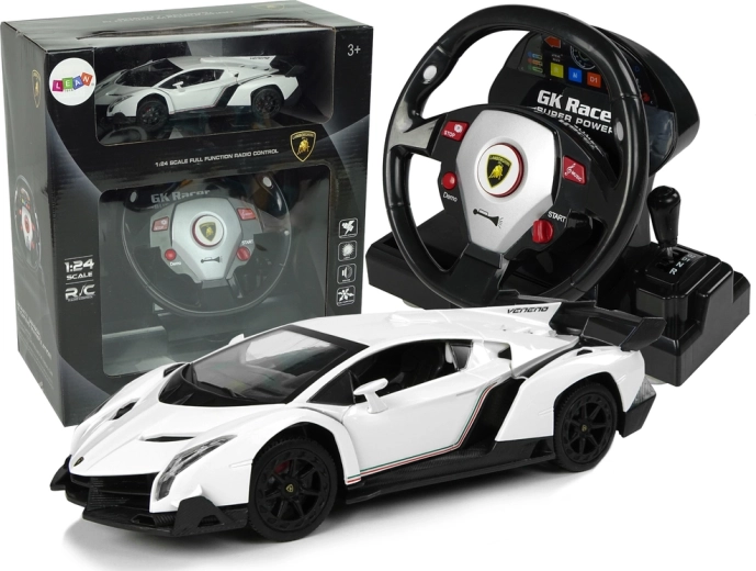 Ferngesteuerter Lamborghini Veneno Weiß 2,4G Lenkrad-Fernsteuerung Sounds Lichter