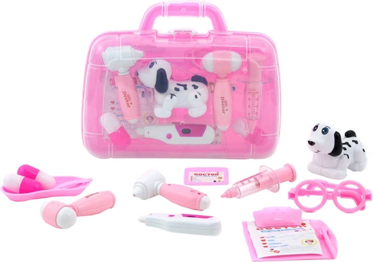 Kinder-Veterinärset mit Hündchen im Koffer, batteriebetrieben, mit Licht und Sound