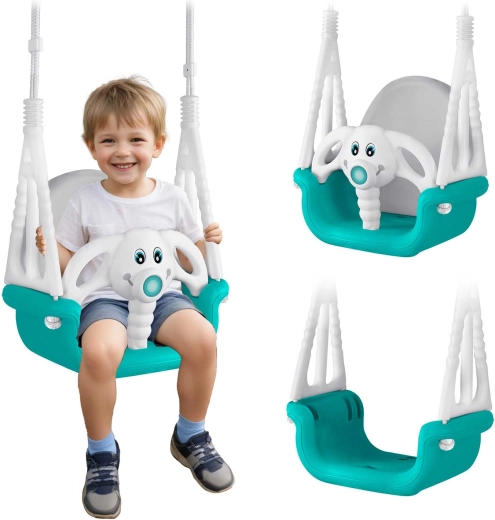Kinder-Schaukel 3in1 Elefäntchen RICOKIDS türkis