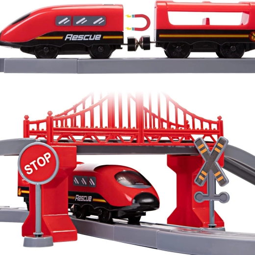 Elektrischer Zug mit Geräuschen und magnetischen Kupplungen