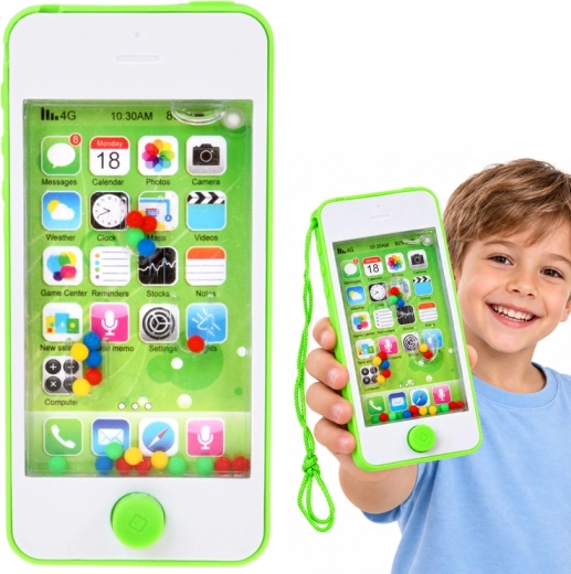 Wasserspiel in Smartphone-Form mit Kügelchen