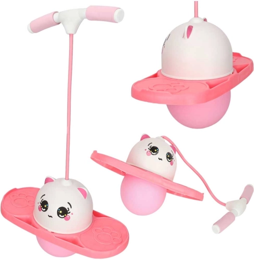 Kinder-Pogo-Jumper zum Balancieren, weiß-rosa