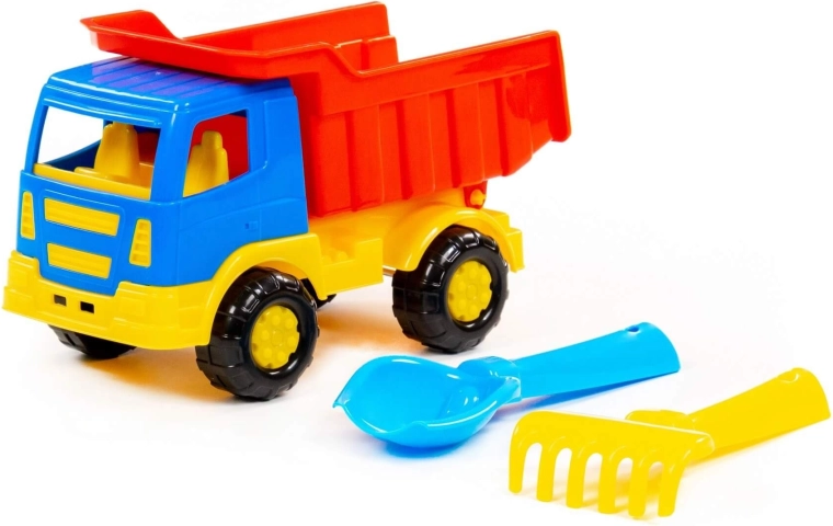Kippfahrzeug zum Transportieren und Auskippen von Sand