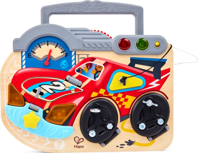 Interaktive hölzerne Spieltafel Kleiner Rennfahrer