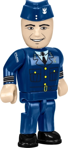 Pilotenfigur und Informationsschild zum Flugzeug