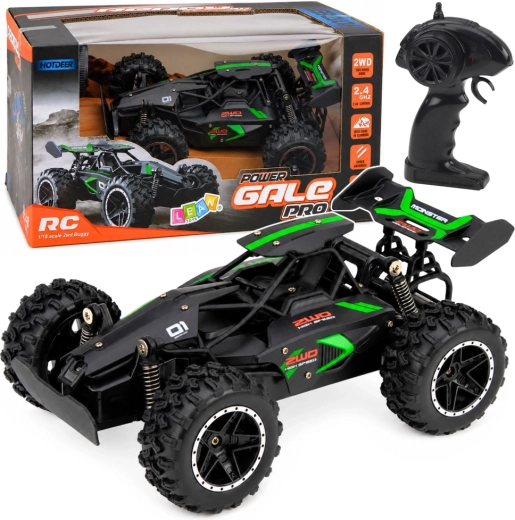 Offroad-RC-Auto 1:18, 2,4 GHz, schwarz-grün, bis zu 15 km/h