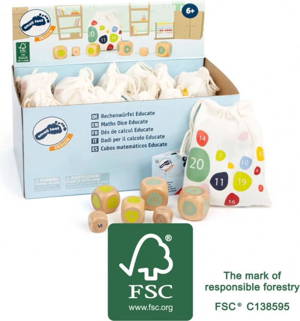 Lernrechenwürfel aus FSC-Holz 12 Stk – small foot