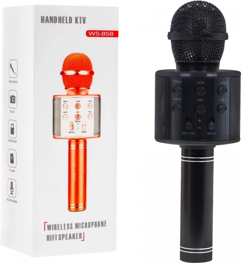 Karaoke-Mikrofon mit Lautsprecher – schwarz