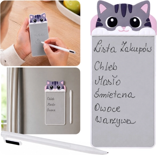 Magnetischer Notizblock für den Kühlschrank Katze mit Stylus - 1 Stück